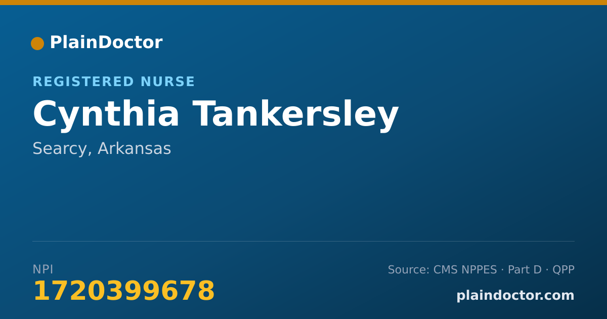 Shareable card for Cynthia Tankersley - Registered Nurse, Searcy, AR