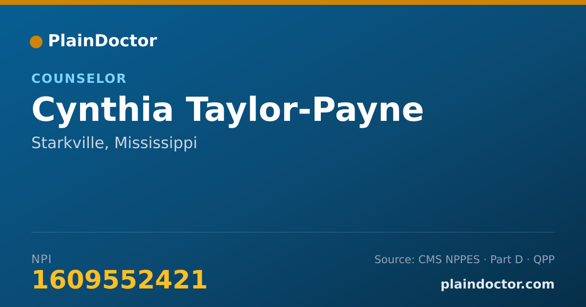 Shareable card for Cynthia Taylor-Payne - Counselor, Starkville, MS