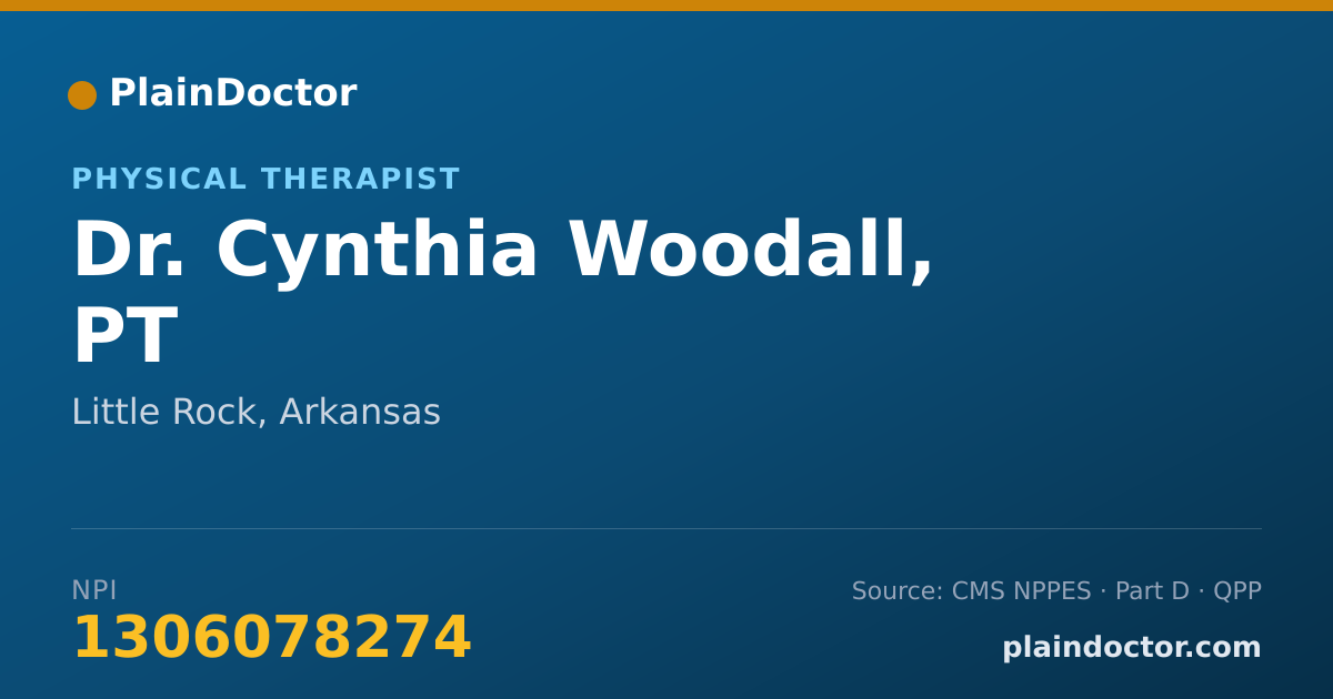 Shareable card for Cynthia Woodall, PT - Physical Therapist, Little Rock, AR