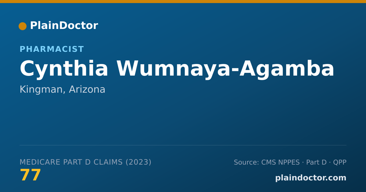 Shareable card for Cynthia Wumnaya-Agamba - Pharmacist, Kingman, AZ