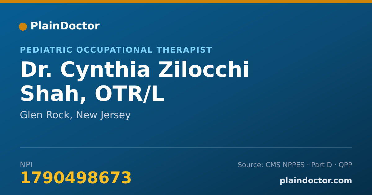 Shareable card for Cynthia Zilocchi Shah, OTR/L - Pediatric Occupational Therapist, Glen Rock, NJ
