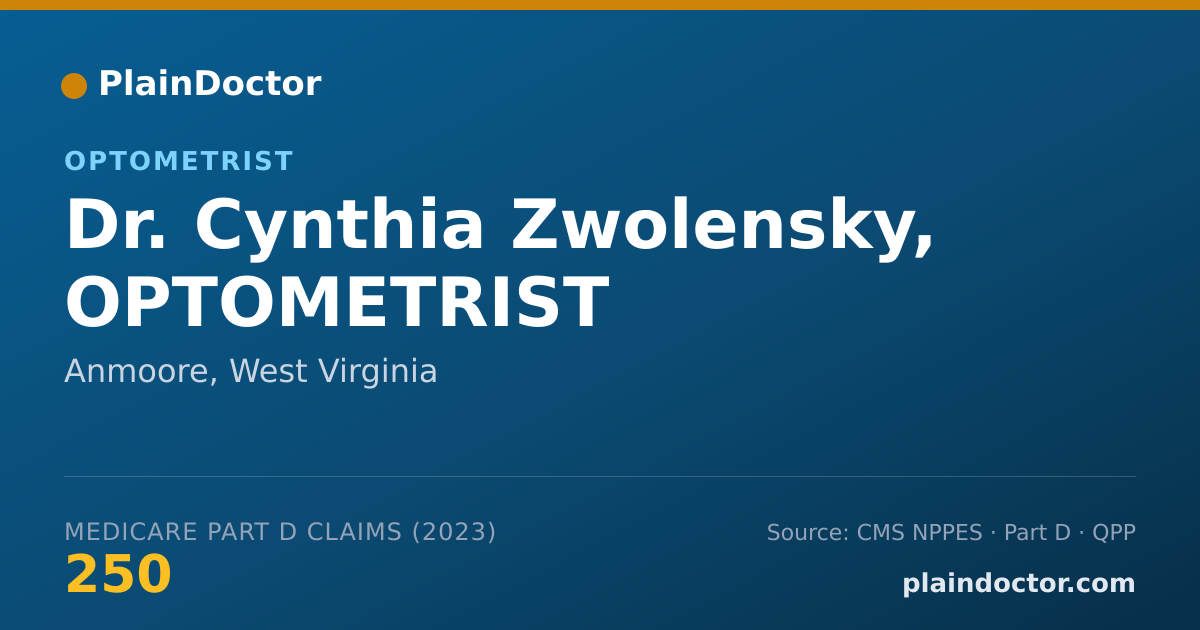 Shareable card for Cynthia Zwolensky, OPTOMETRIST - Optometrist, Anmoore, WV