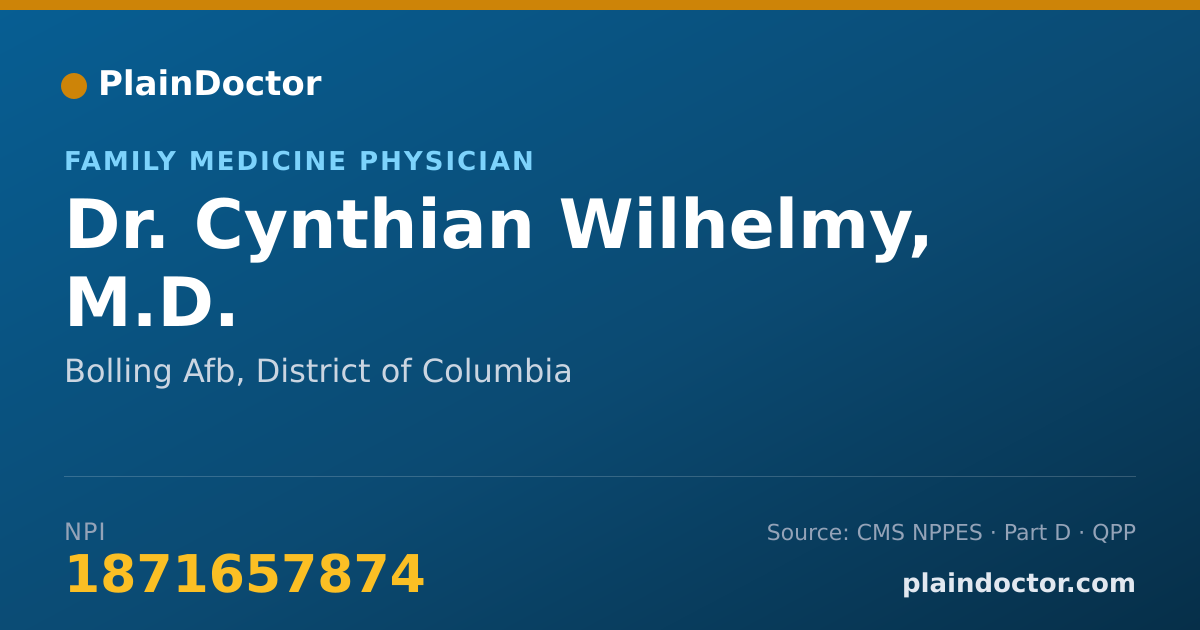 Shareable card for Cynthian Wilhelmy, M.D. - Family Medicine Physician, Bolling Afb, DC