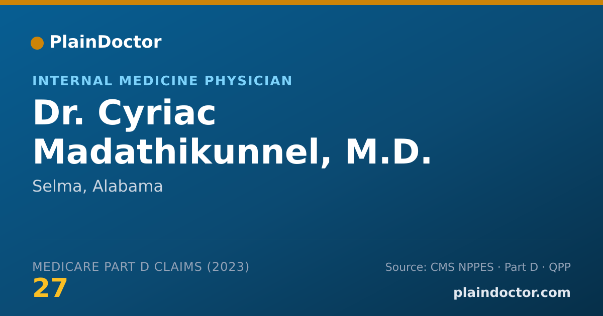 Shareable card for Cyriac Madathikunnel, M.D. - Internal Medicine Physician, Selma, AL