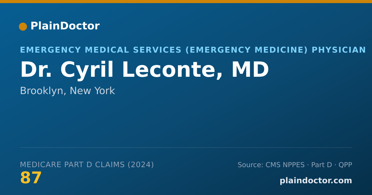 Shareable card for Cyril Leconte, MD - Emergency Medical Services (Emergency Medicine) Physician, Brooklyn, NY
