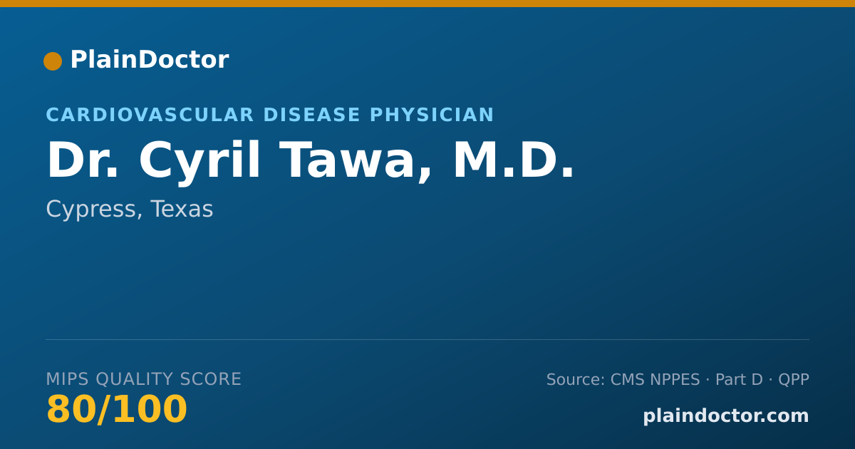 Shareable card for Cyril Tawa, M.D. - Cardiovascular Disease Physician, Cypress, TX