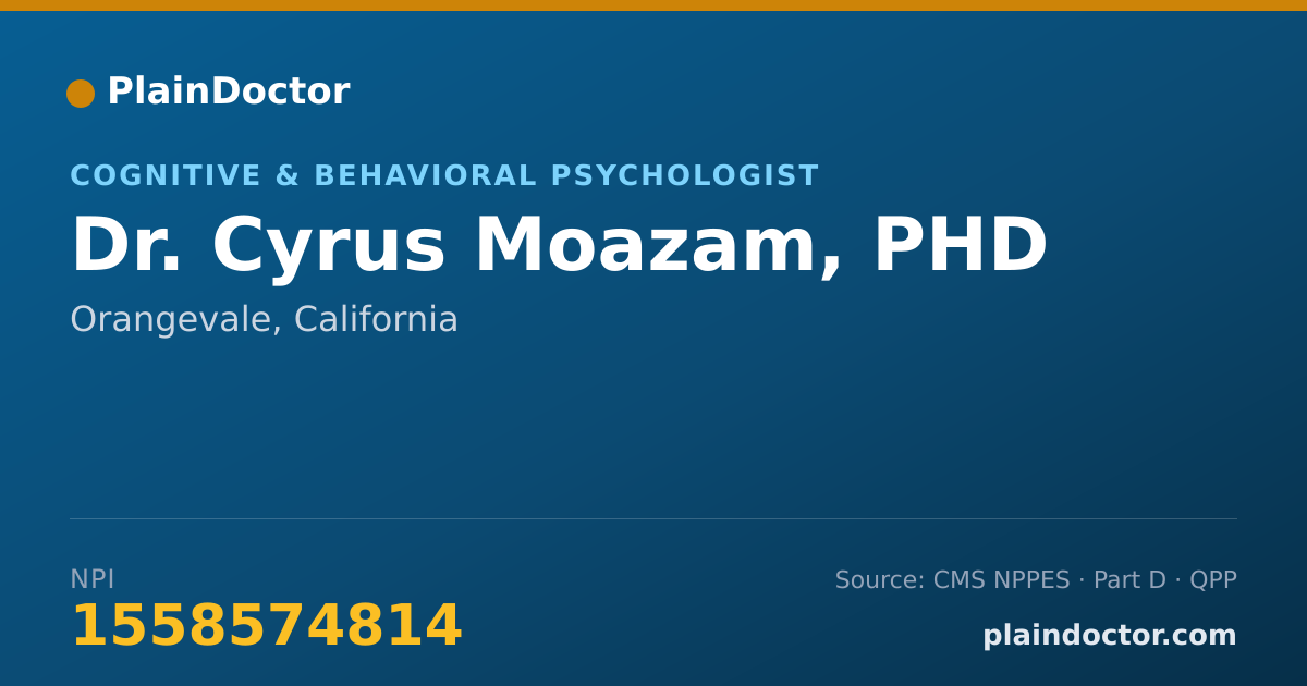 Shareable card for Cyrus Moazam, PHD - Addiction (Substance Use Disorder) Psychologist, Orangevale, CA