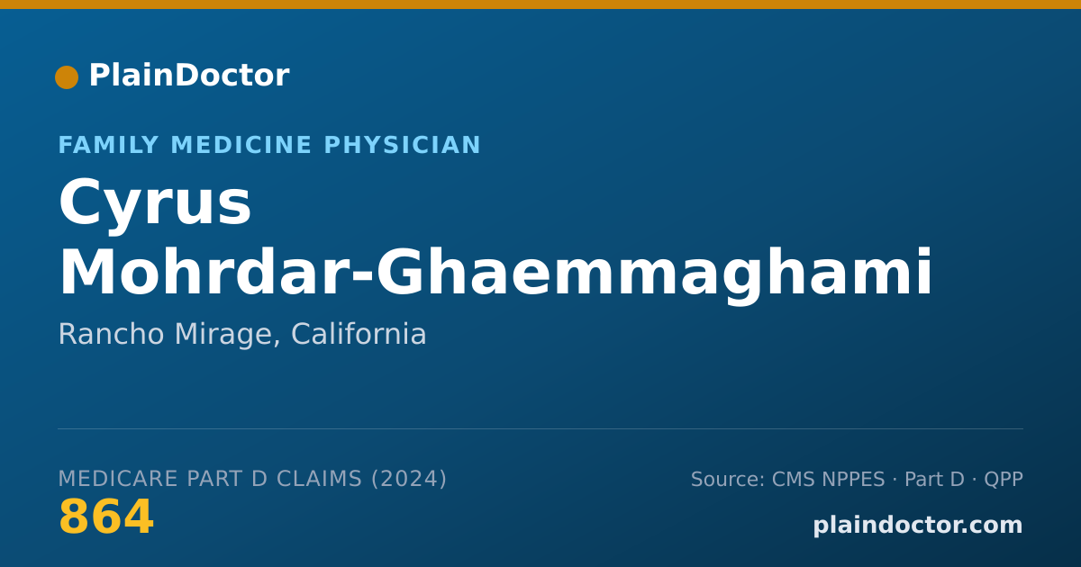 Shareable card for Cyrus Mohrdar-Ghaemmaghami - Family Medicine Physician, Rancho Mirage, CA