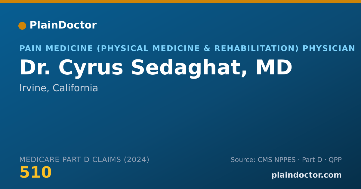 Shareable card for Cyrus Sedaghat, MD - Pain Medicine (Physical Medicine & Rehabilitation) Physician, Irvine, CA