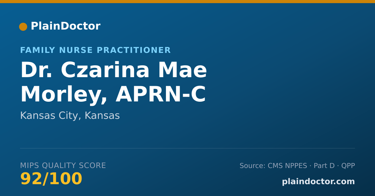Shareable card for Czarina Mae Morley, APRN-C - Family Nurse Practitioner, Kansas City, KS