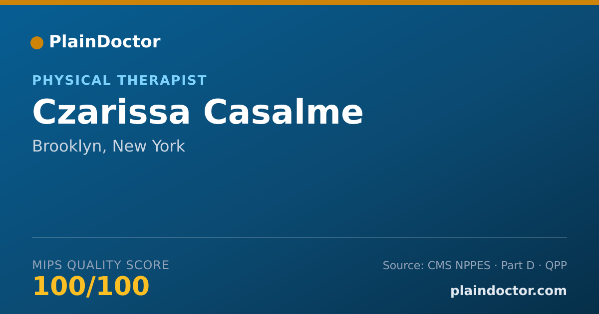 Shareable card for Czarissa Casalme - Physical Therapist, Brooklyn, NY