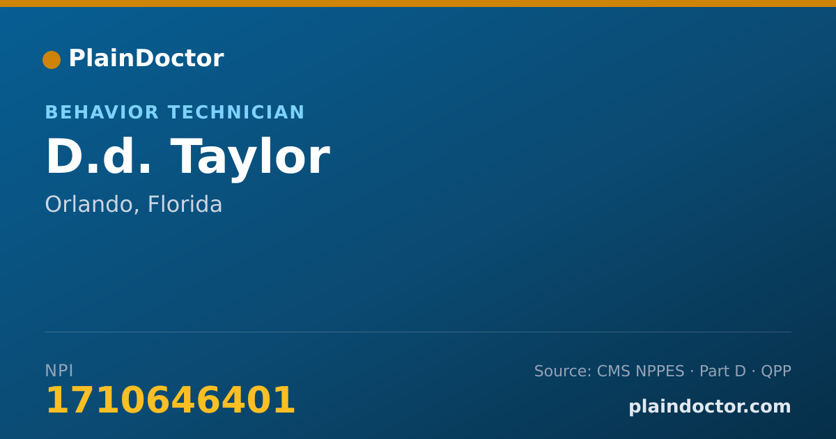 Shareable card for D.d. Taylor - Behavior Technician, Orlando, FL