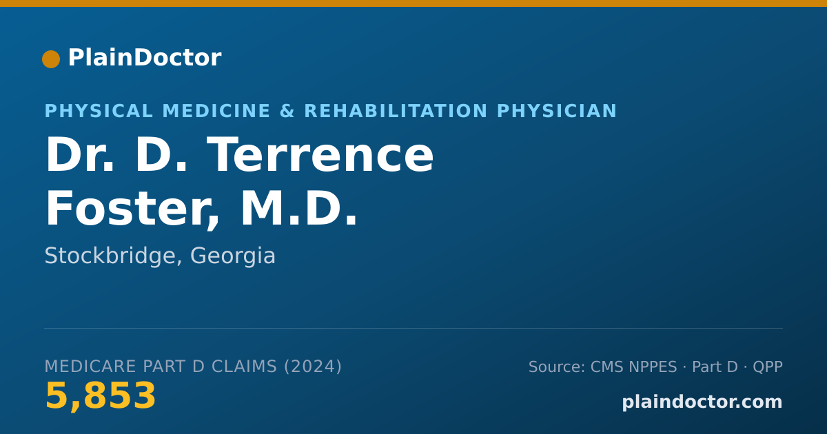 Shareable card for D. Terrence Foster, M.D. - Physical Medicine & Rehabilitation Physician, Stockbridge, GA