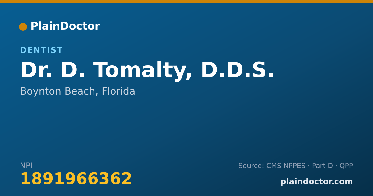 Shareable card for D. Tomalty, D.D.S. - Dentist, Boynton Beach, FL