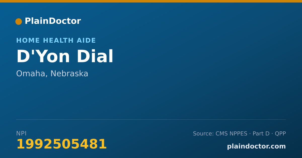 Shareable card for D'Yon Dial - Home Health Aide, Omaha, NE