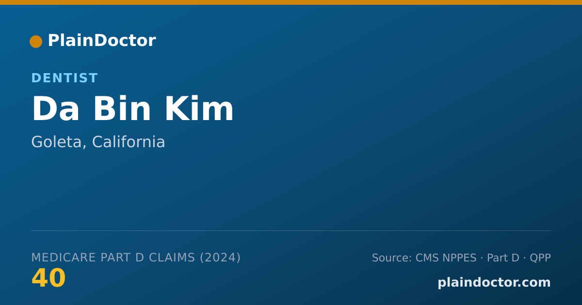 Shareable card for Da Bin Kim - Dentist, Goleta, CA