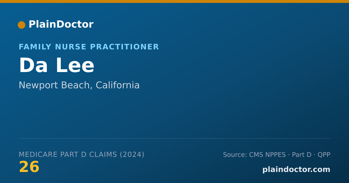 Shareable card for Da Lee - Family Nurse Practitioner, Newport Beach, CA