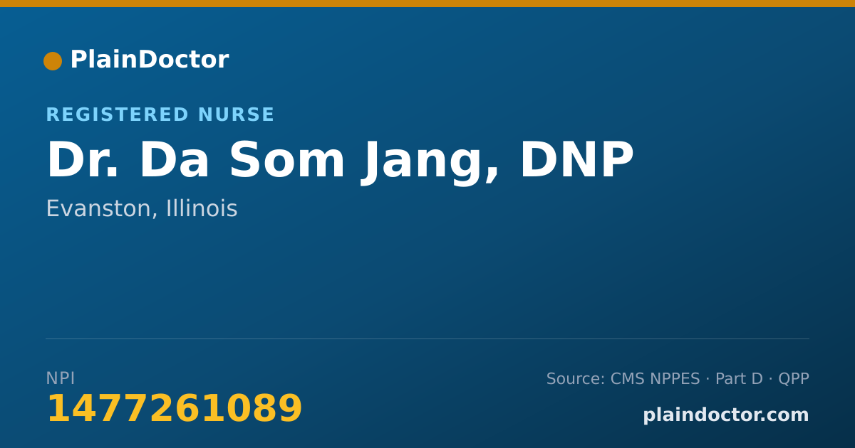 Shareable card for Da Som Jang, DNP - Registered Nurse, Evanston, IL
