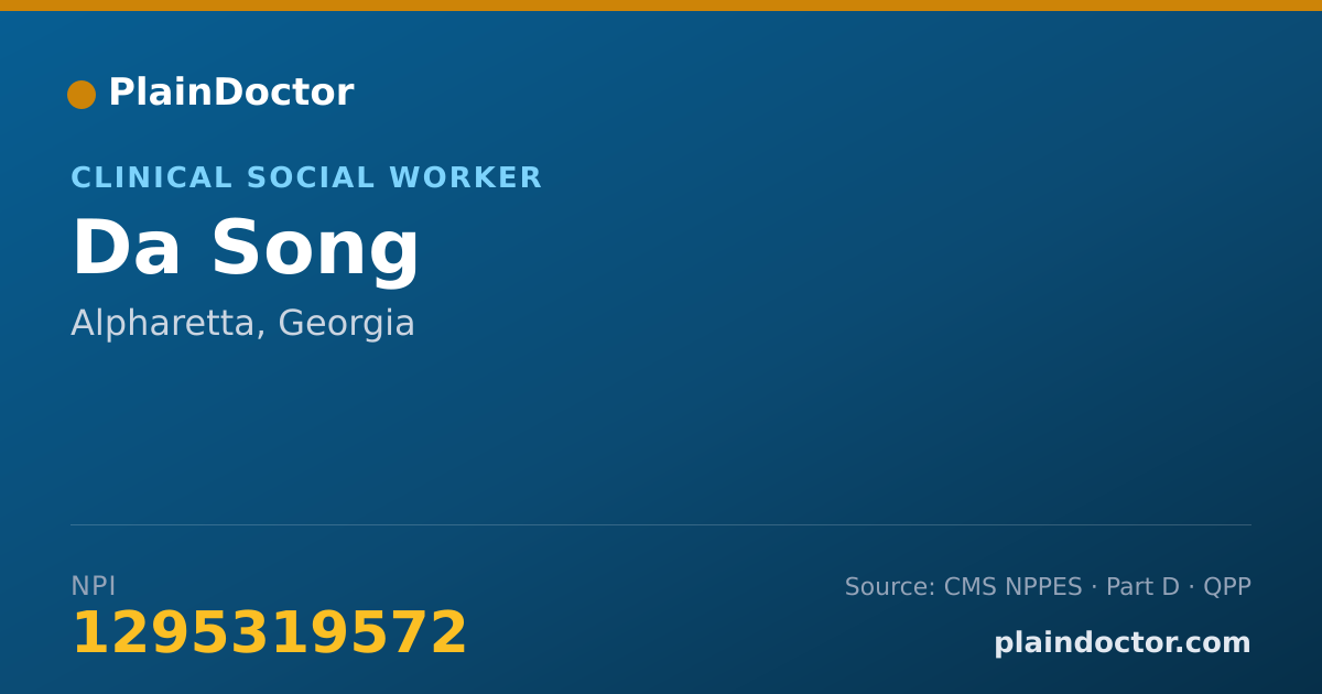 Shareable card for Da Song - Clinical Social Worker, Alpharetta, GA