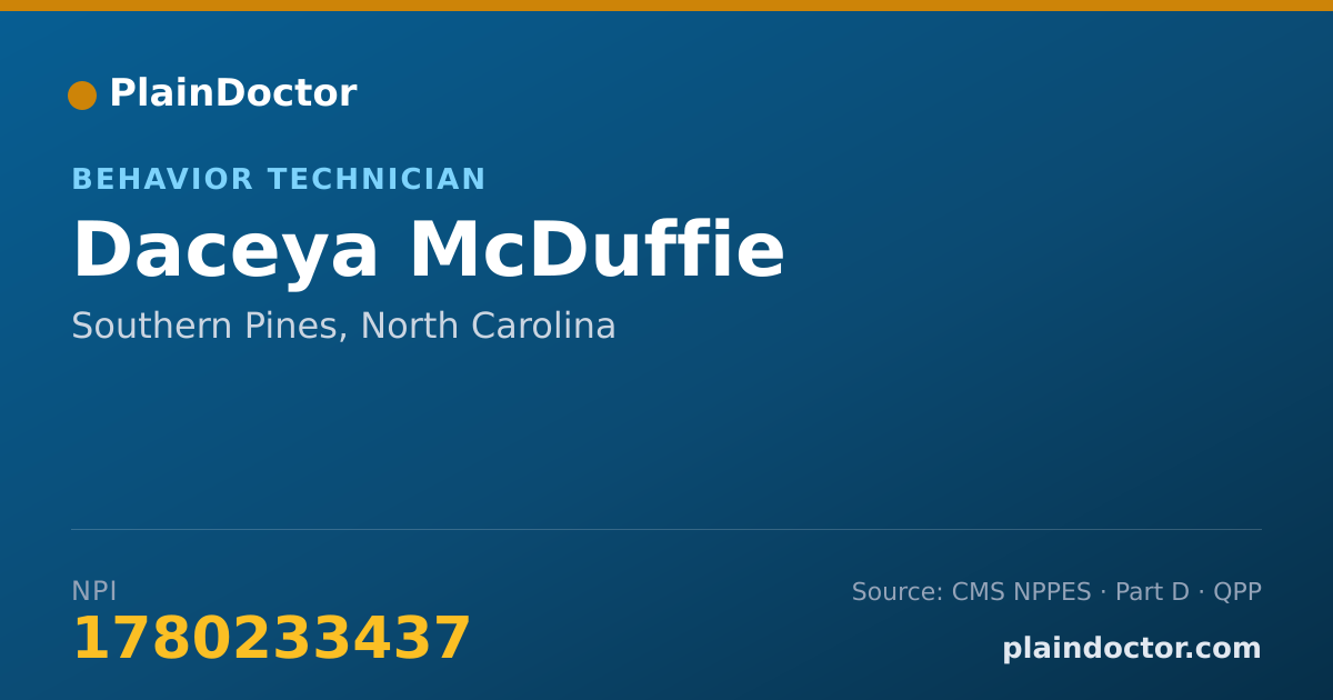 Shareable card for Daceya McDuffie - Behavior Technician, Southern Pines, NC