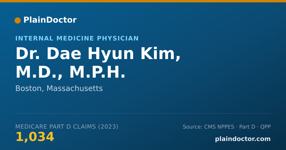 Shareable card for Dae Hyun Kim, M.D., M.P.H. - Internal Medicine Physician, Boston, MA