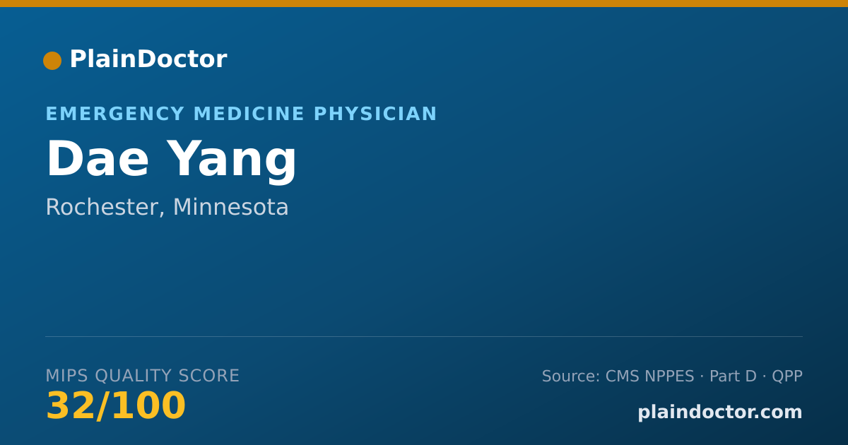 Shareable card for Dae Yang - Emergency Medicine Physician, Rochester, MN