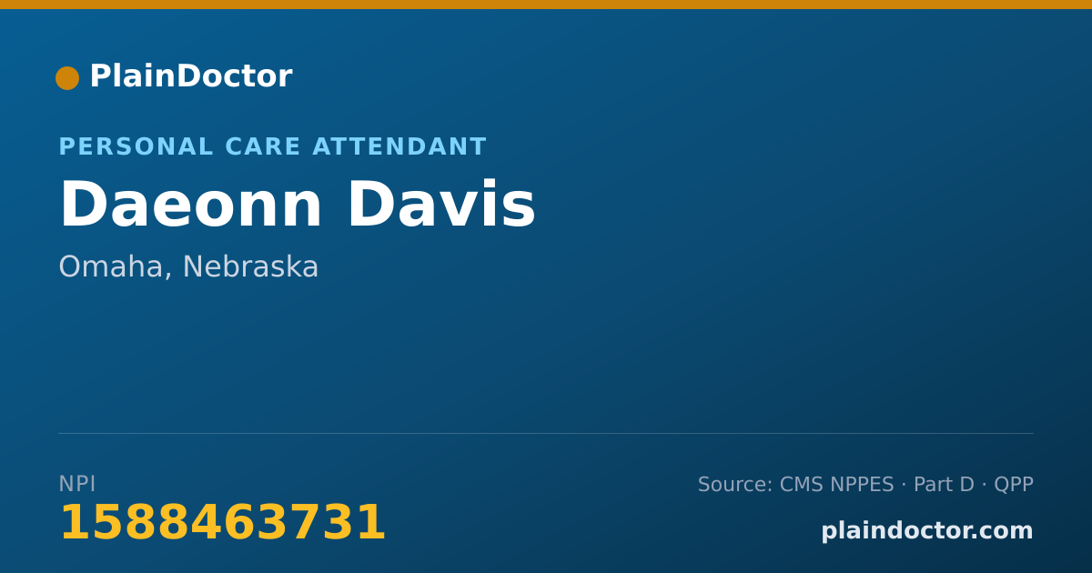 Shareable card for Daeonn Davis - Personal Care Attendant, Omaha, NE
