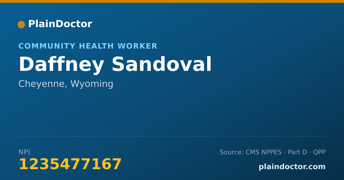 Shareable card for Daffney Sandoval - Community Health Worker, Cheyenne, WY