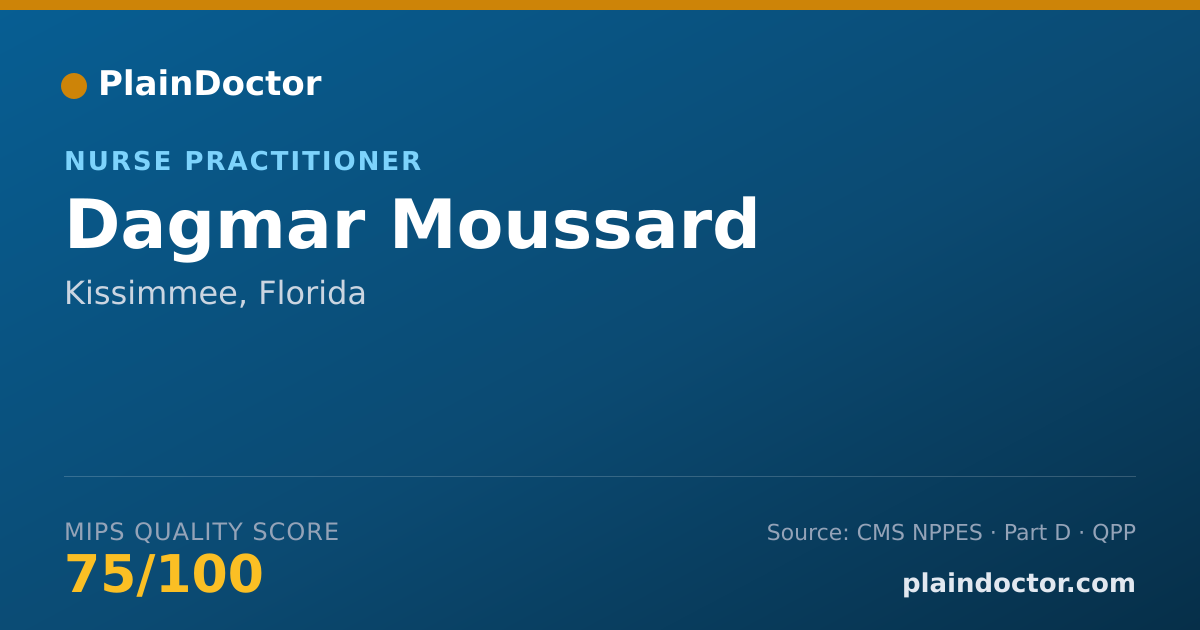 Shareable card for Dagmar Moussard - Nurse Practitioner, Kissimmee, FL