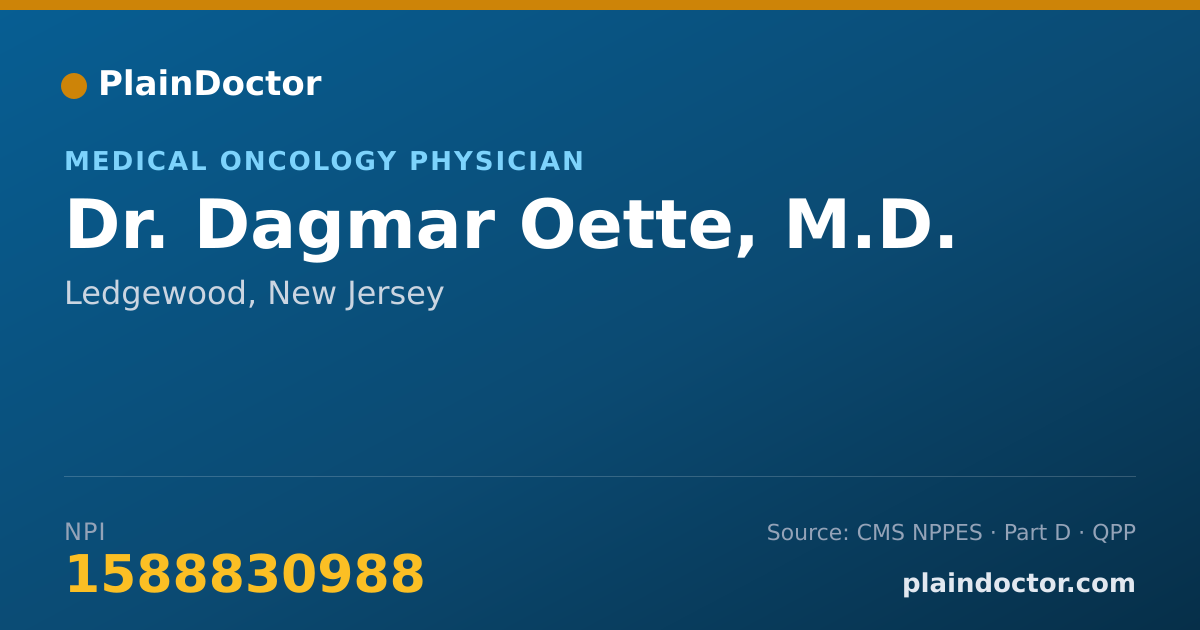 Shareable card for Dagmar Oette, M.D. - Medical Oncology Physician, Ledgewood, NJ