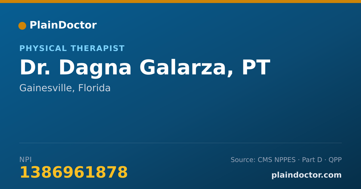 Shareable card for Dagna Galarza, PT - Physical Therapist, Gainesville, FL