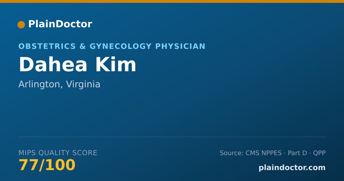 Shareable card for Dahea Kim - Obstetrics & Gynecology Physician, Arlington, VA