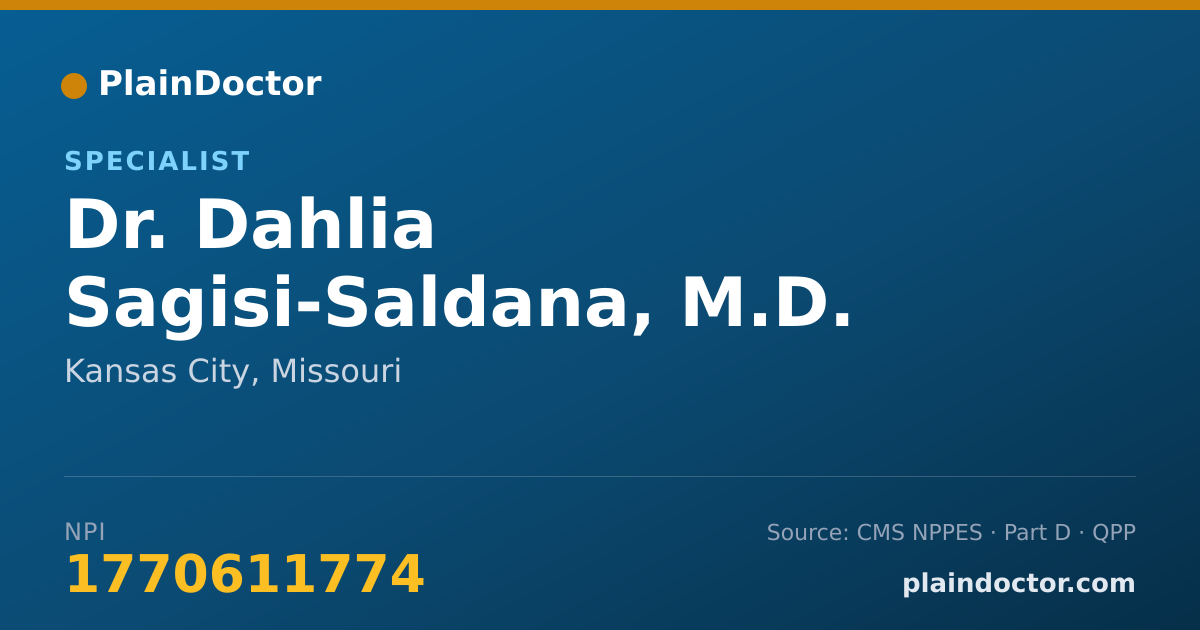 Shareable card for Dahlia Sagisi-Saldana, M.D. - Specialist, Kansas City, MO