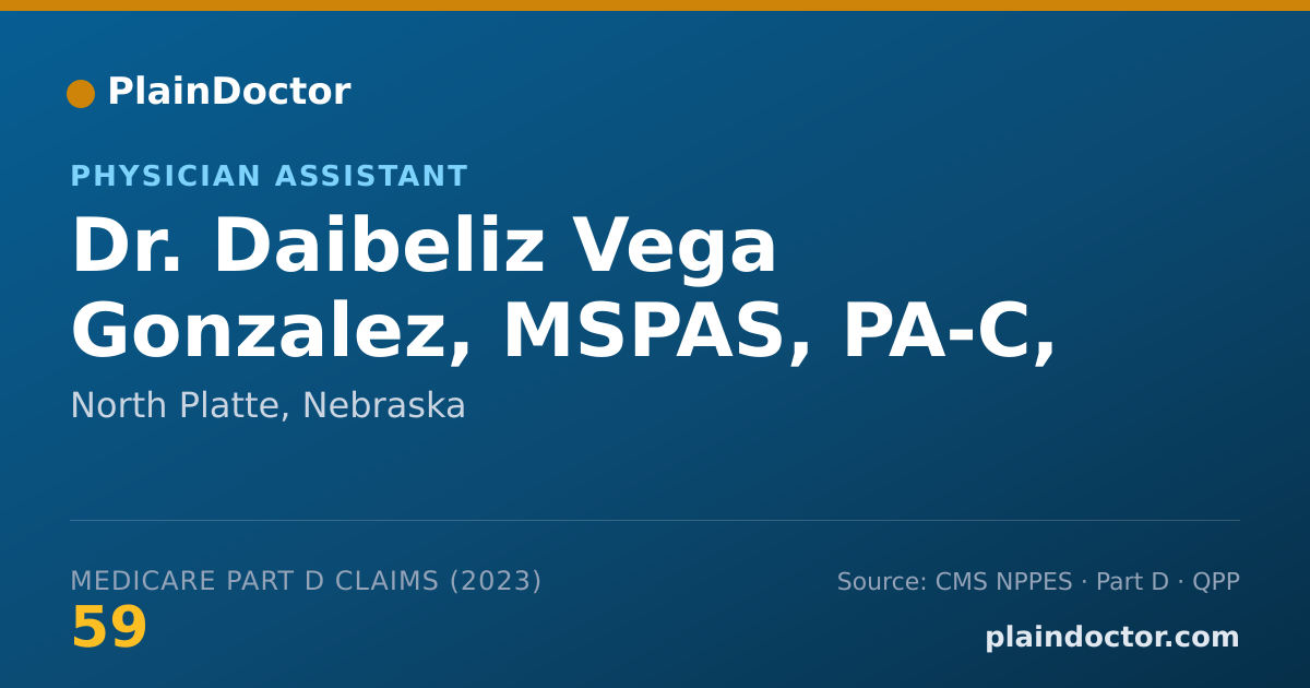 Shareable card for Daibeliz Vega Gonzalez, MSPAS, PA-C, ATC - Physician Assistant, North Platte, NE