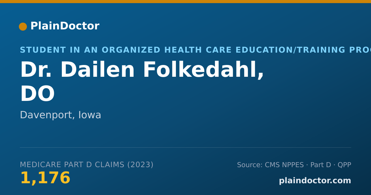 Shareable card for Dailen Folkedahl, DO - Student in an Organized Health Care Education/Training Program, Davenport, IA