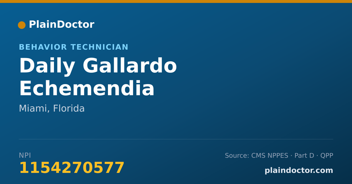 Shareable card for Daily Gallardo Echemendia - Behavior Technician, Miami, FL