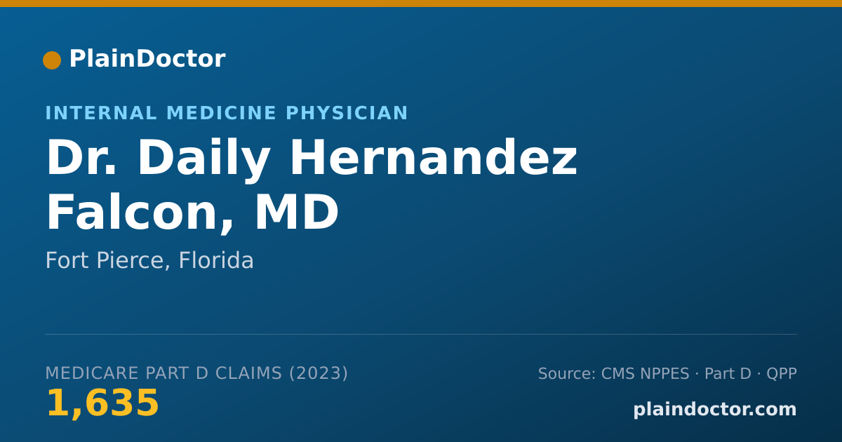 Shareable card for Daily Hernandez Falcon, MD - Internal Medicine Physician, Fort Pierce, FL