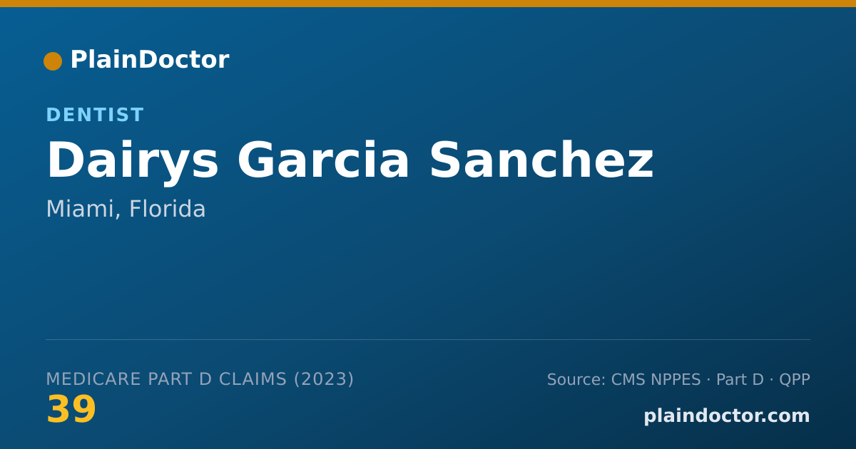 Shareable card for Dairys Garcia Sanchez - Dentist, Miami, FL