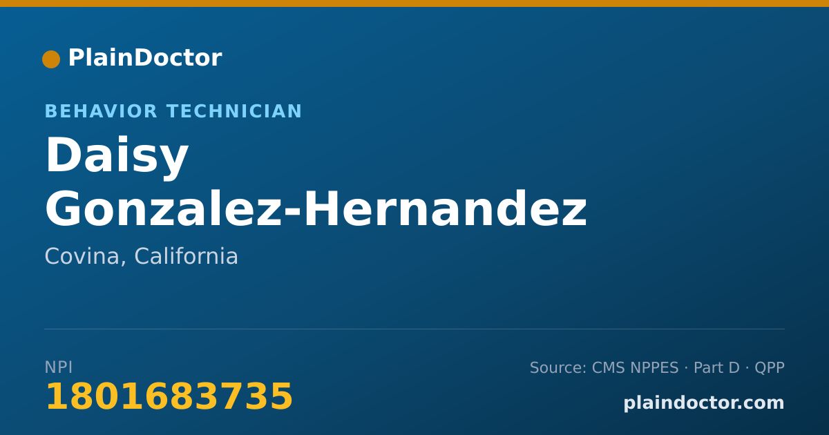 Shareable card for Daisy Gonzalez-Hernandez - Behavior Technician, Covina, CA