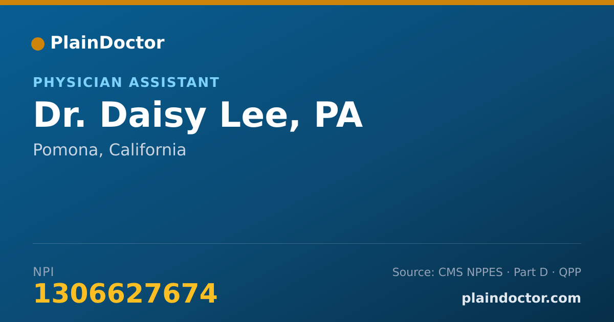 Shareable card for Daisy Lee, PA - Physician Assistant, Pomona, CA