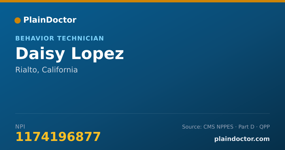 Shareable card for Daisy Lopez - Behavior Technician, Rialto, CA