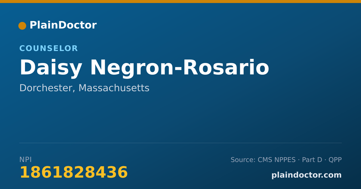 Shareable card for Daisy Negron-Rosario - Counselor, Dorchester, MA