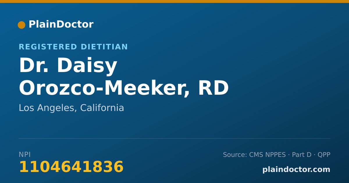 Shareable card for Daisy Orozco-Meeker, RD - Registered Dietitian, Los Angeles, CA