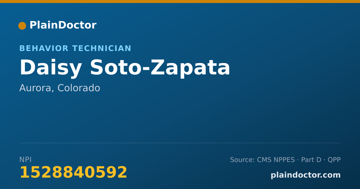 Shareable card for Daisy Soto-Zapata - Behavior Technician, Aurora, CO