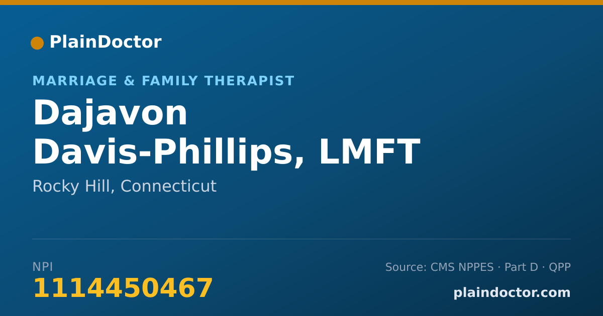 Shareable card for Dajavon Davis-Phillips, LMFT - Marriage & Family Therapist, Rocky Hill, CT