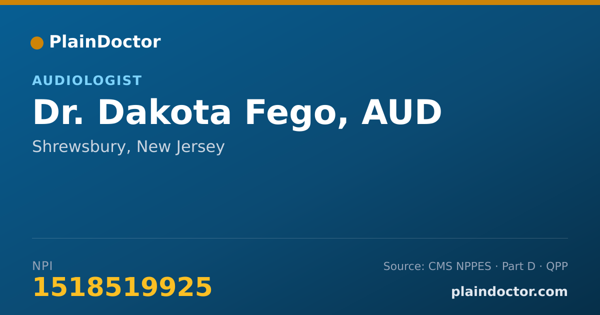 Shareable card for Dakota Fego, AUD - Audiologist, Shrewsbury, NJ