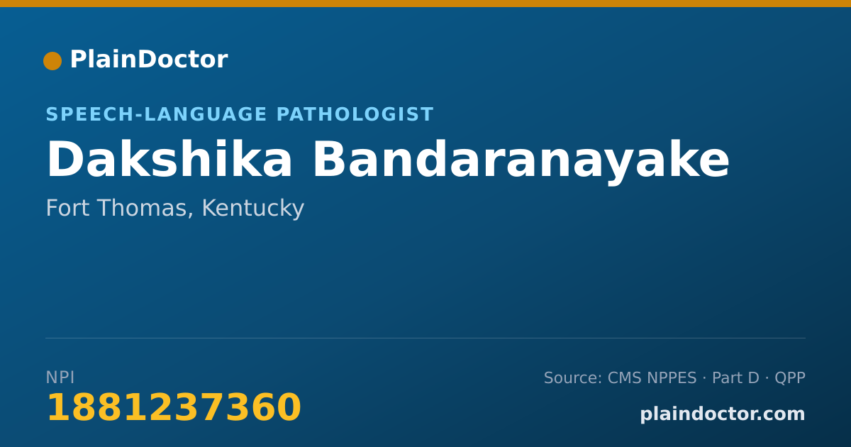 Shareable card for Dakshika Bandaranayake - Speech-Language Pathologist, Fort Thomas, KY