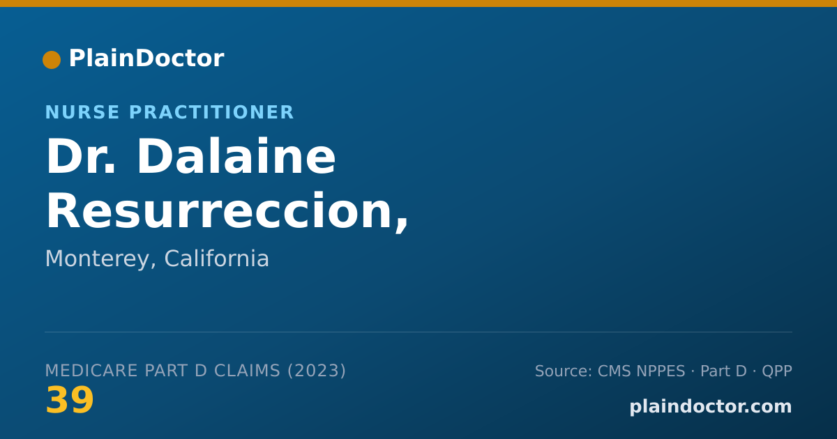 Shareable card for Dalaine Resurreccion, AGPCNP-OEH, PHN - Nurse Practitioner, Monterey, CA