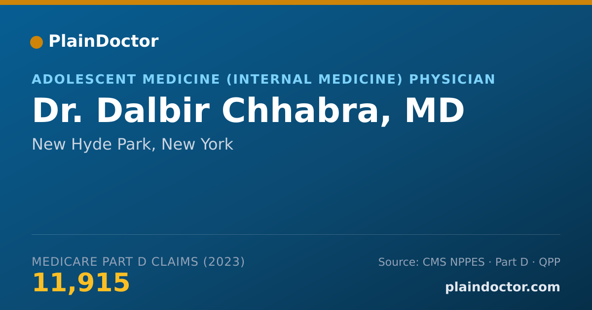 Shareable card for Dalbir Chhabra, MD - Adolescent Medicine (Internal Medicine) Physician, New Hyde Park, NY