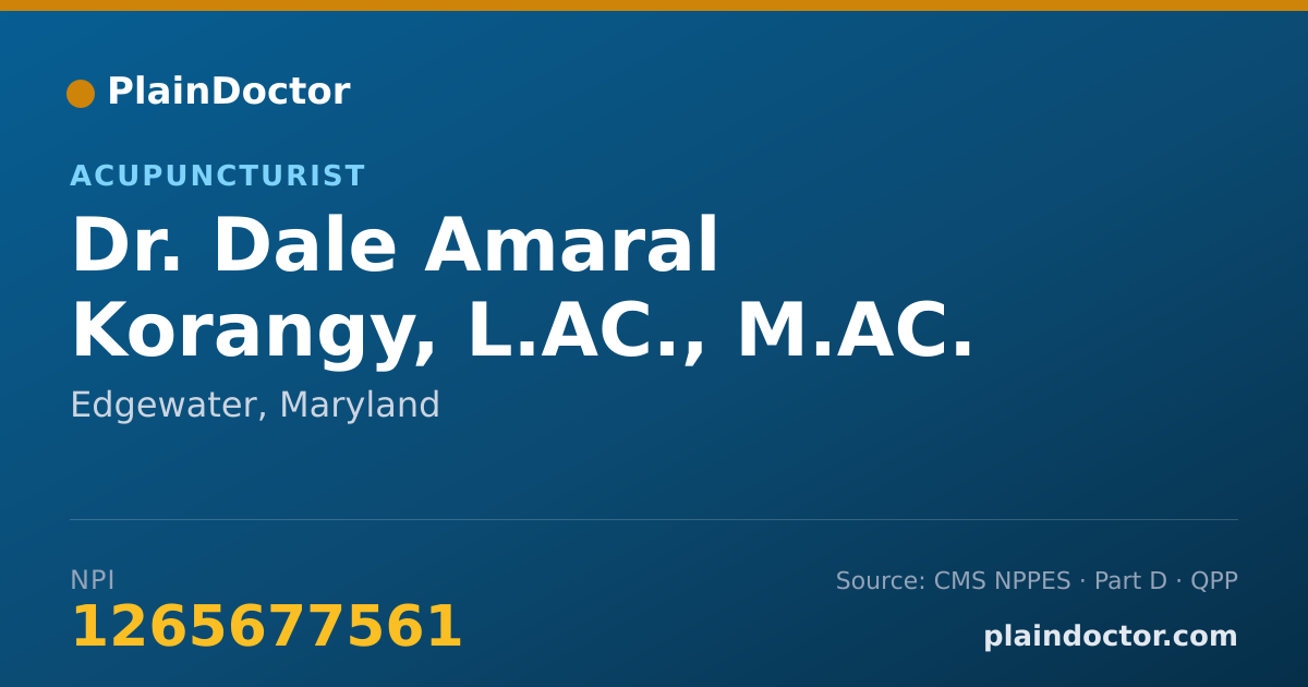 Shareable card for Dale Amaral Korangy, L.AC., M.AC. - Acupuncturist, Edgewater, MD